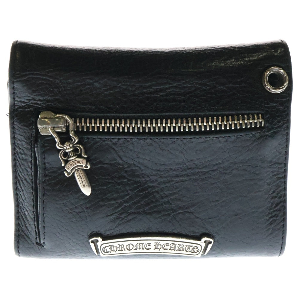 CHROME HEARTS(クロムハーツ) WAVE MINI ウェーブミニ レザーウォレット 財布 ブラック BCA373