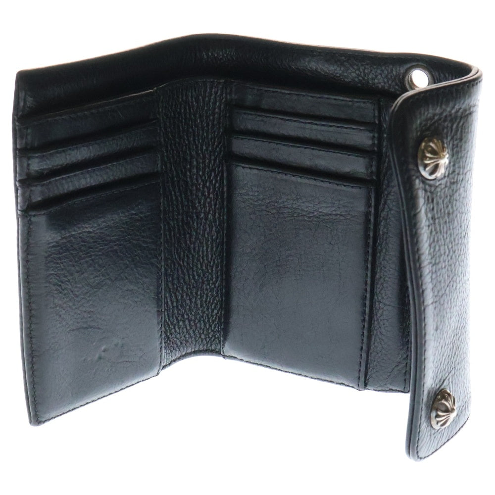 CHROME HEARTS(クロムハーツ) WAVE MINI ウェーブミニ レザーウォレット 財布 ブラック BCA373