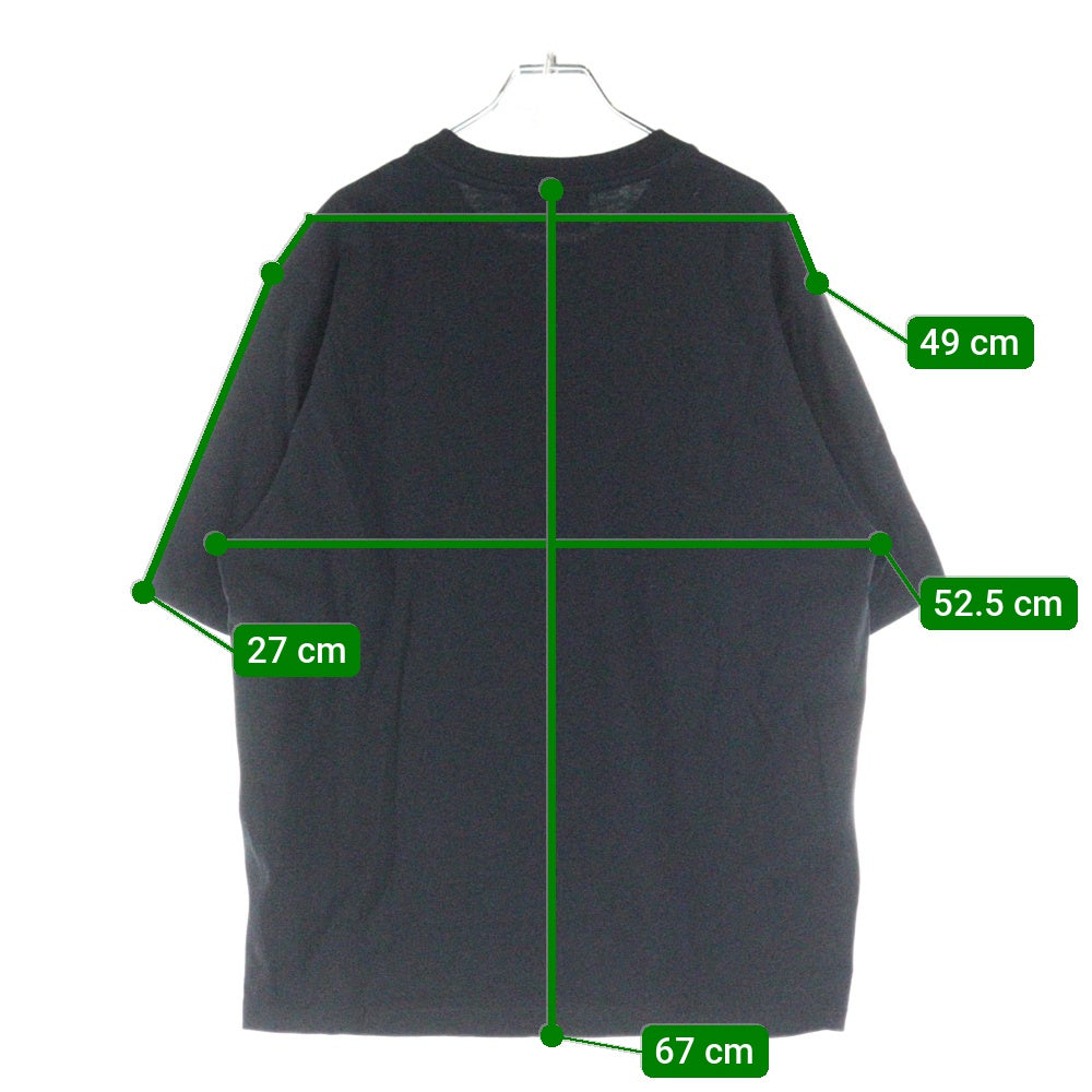 AMI Alexandre Mattiussi(アミアレクサンドルマテュッシ) Heavy Cotton T-Shirt ロゴ刺繍 クルーネック半袖カットソー ブラック UTS341.726