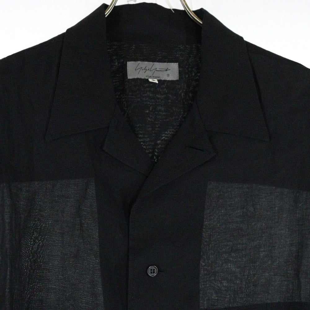 Yohji Yamamoto POUR HOMME(ヨウジヤマモト プールオム) Cellulose Lawn M-Shirt Coat 長袖ロングシャツ ブラック HZ-B32-212