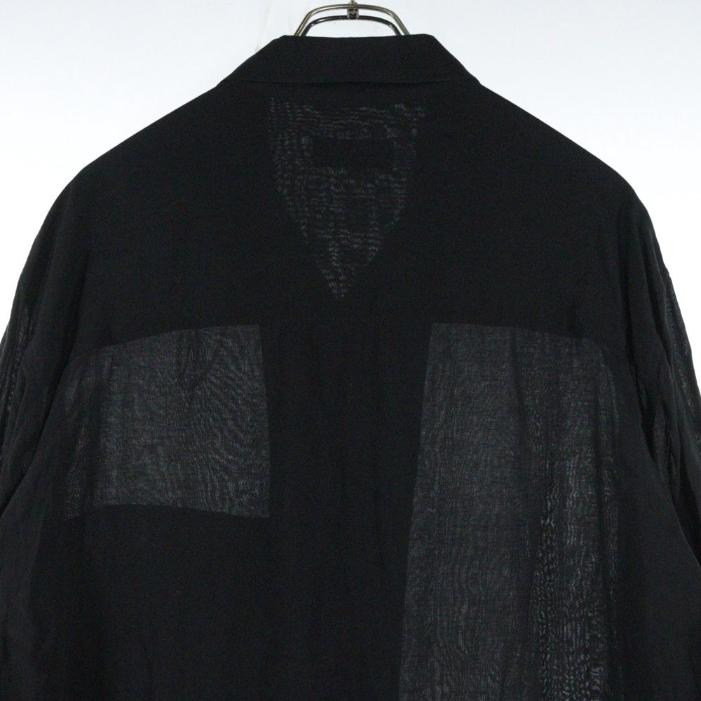Yohji Yamamoto POUR HOMME(ヨウジヤマモト プールオム) Cellulose Lawn M-Shirt Coat 長袖ロングシャツ ブラック HZ-B32-212