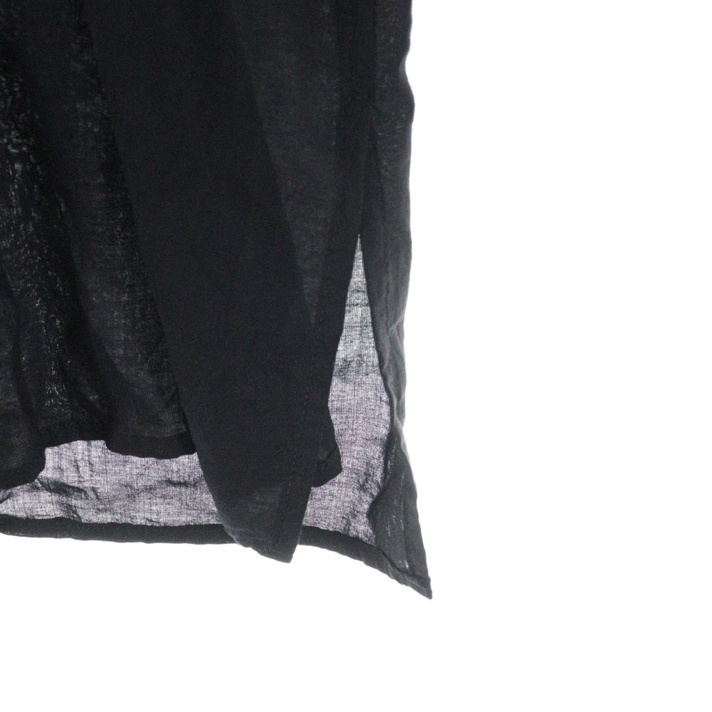Yohji Yamamoto POUR HOMME(ヨウジヤマモト プールオム) Cellulose Lawn M-Shirt Coat 長袖ロングシャツ ブラック HZ-B32-212