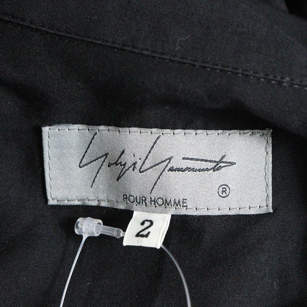 Yohji Yamamoto POUR HOMME(ヨウジヤマモト プールオム) Cellulose Lawn M-Shirt Coat 長袖ロングシャツ ブラック HZ-B32-212
