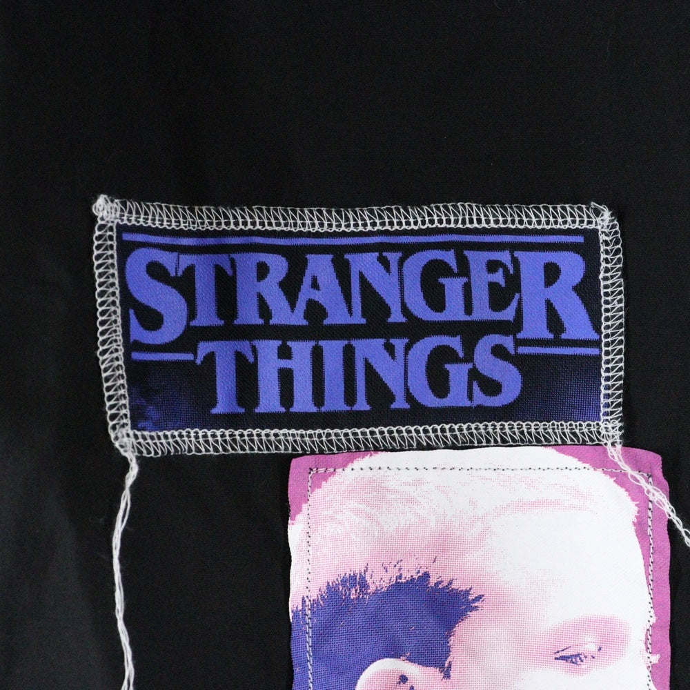 Yohji Yamamoto(ヨウジヤマモト) S'YTE×STRANGER THINGS イラスト パッチワーク 長袖シャツ ブラック UM-B52-080
