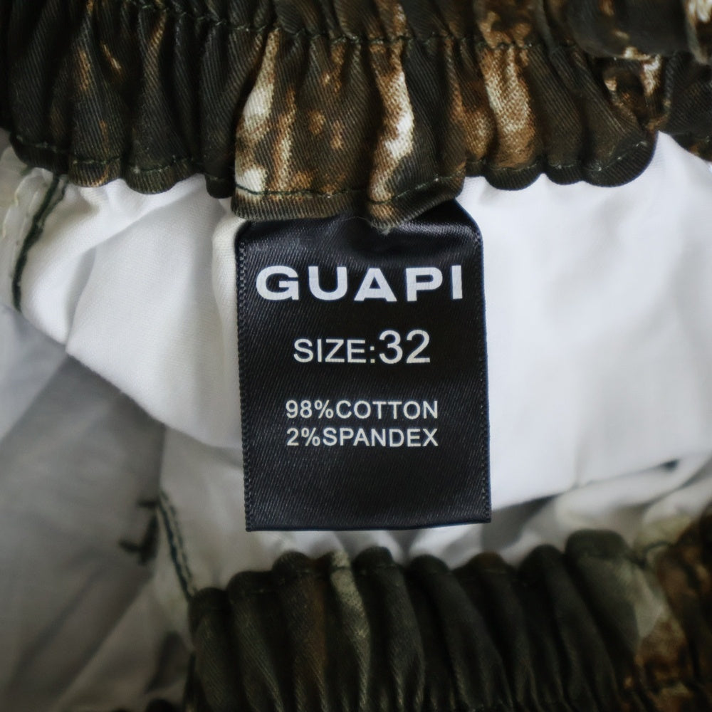 GUAPI(グアピ) カモ総柄 バギーカーゴパンツ カーキ