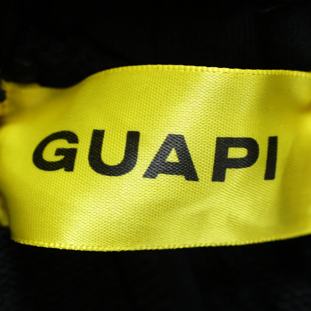GUAPI(グアピ) ラインストーン ダブルレイヤード スウェットパンツ ブラック