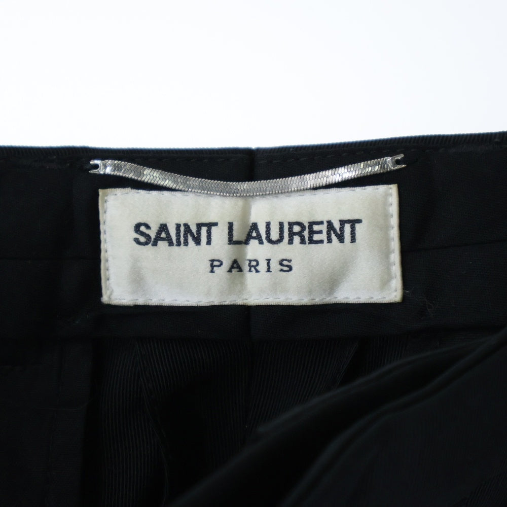SAINT LAURENT PARIS(サンローランパリ) ウールスラックス トラウザーロングパンツ ブラック 774421 Y6D38