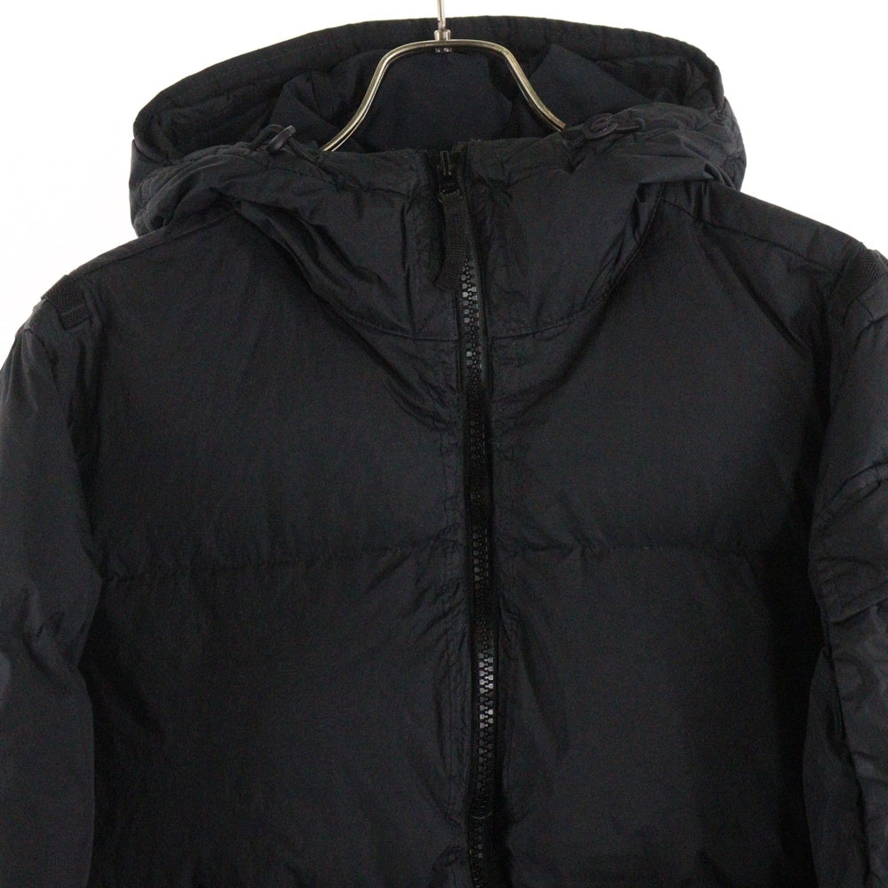 STONE ISLAND(ストーンアイランド) 22AW GARMENT DYED CRINKLE REPS R-NY ジップアップ フーディダウンジャケット 771540223 ブラック