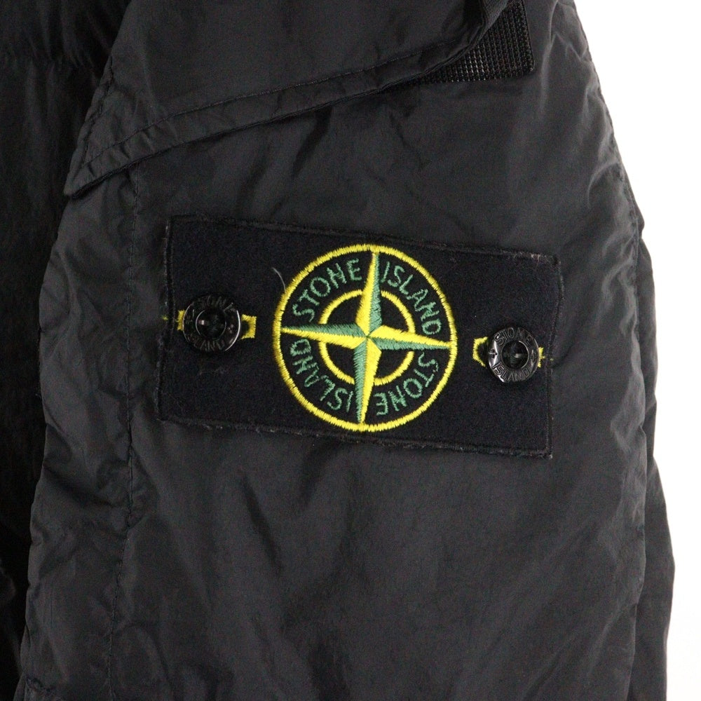 STONE ISLAND(ストーンアイランド) 22AW GARMENT DYED CRINKLE REPS R-NY ジップアップ フーディダウンジャケット 771540223 ブラック