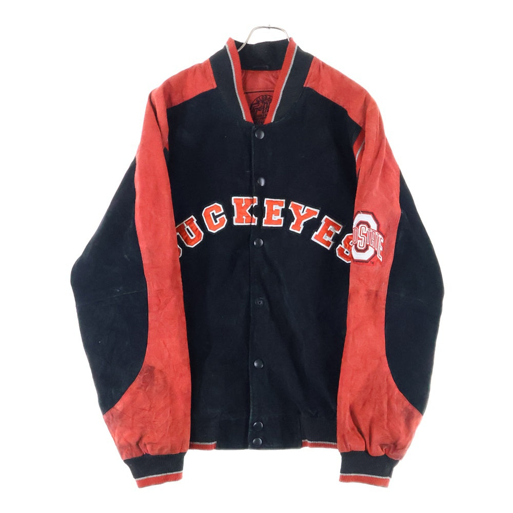 NO BRAND(ノーブランド) ロゴパッチ レザージャケット ブラック