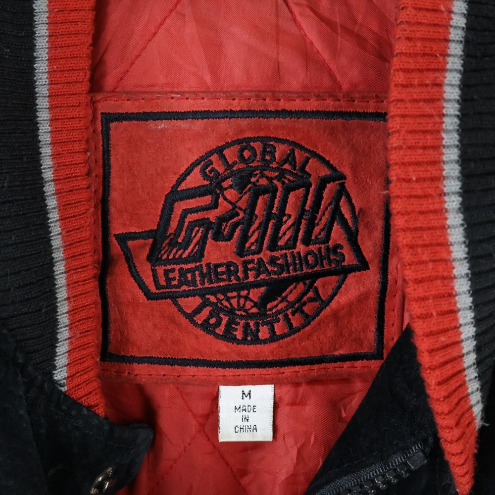 NO BRAND(ノーブランド) ロゴパッチ レザージャケット ブラック