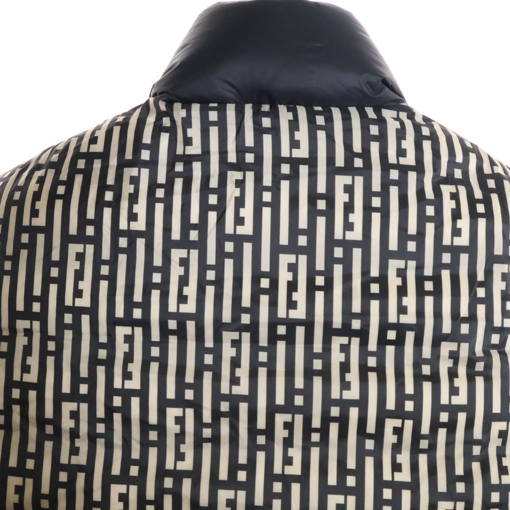 FENDI(フェンディ) 24SS ズッカ リバーシブル中綿ベスト 総柄 ブラック/ブラウン FAA915