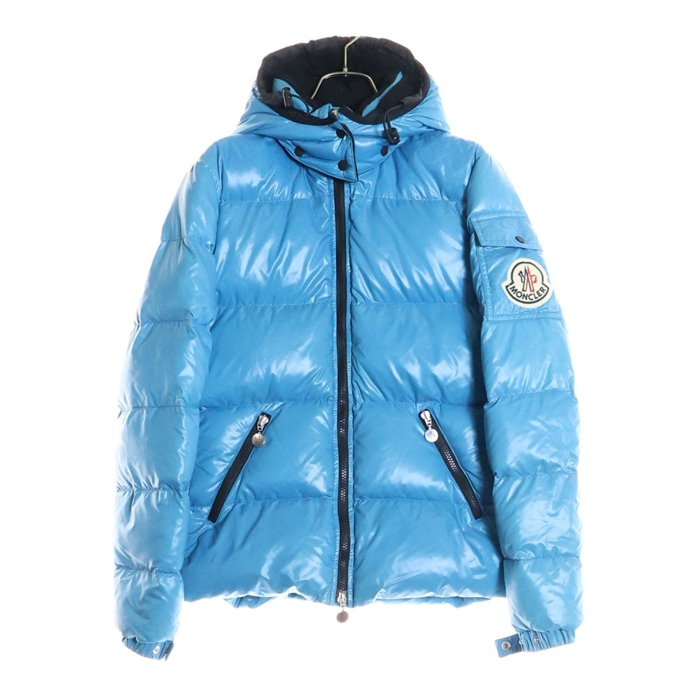 MONCLER(モンクレール) ワッペンフード付き ダウンジャケット ブルー