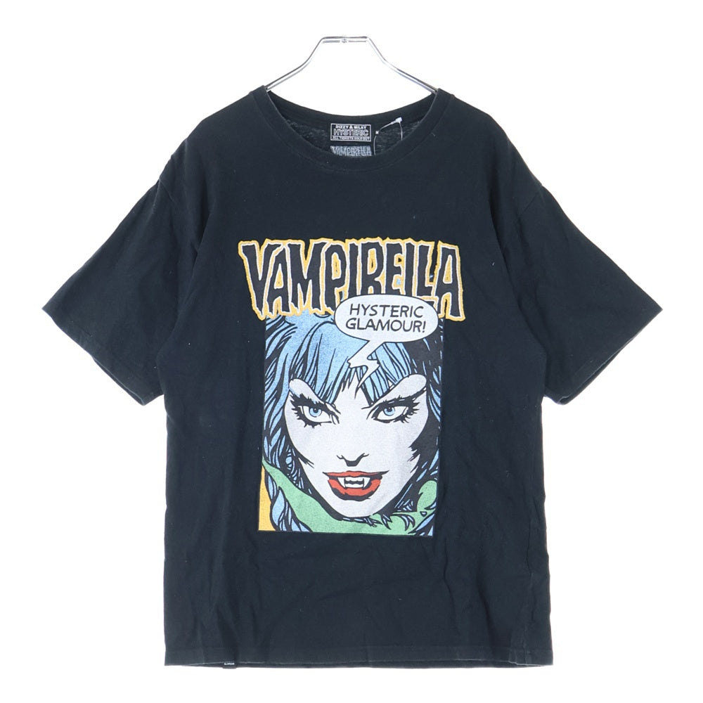 HYSTERIC GLAMOUR(ヒステリックグラマー) 23SS VAMPIRELLA CAUGHT DEMONS ヴァンピレラ デーモン プリント 半袖カットソー Tシャツ ブラック