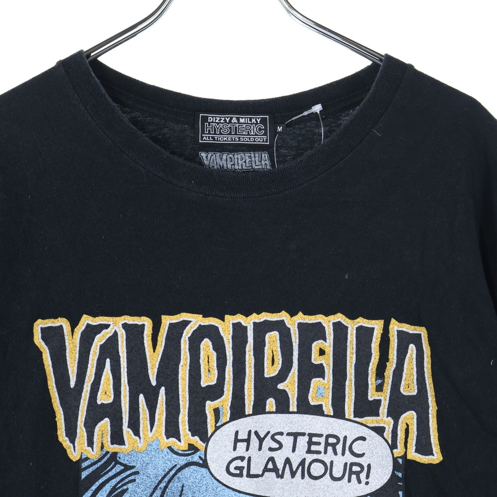HYSTERIC GLAMOUR(ヒステリックグラマー) 23SS VAMPIRELLA CAUGHT DEMONS ヴァンピレラ デーモン プリント 半袖カットソー Tシャツ ブラック