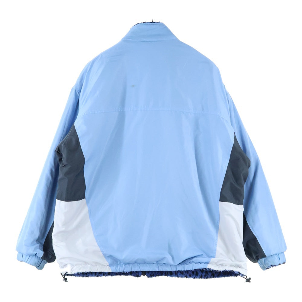 X-GIRL(エックスガール) 21AW REVERSIBLE BOA FLEECE JACKET リバーシブル ボア レオパード ジャケット ブルー