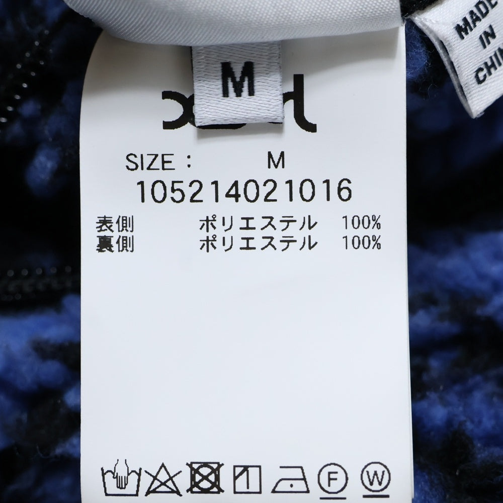X-GIRL(エックスガール) 21AW REVERSIBLE BOA FLEECE JACKET リバーシブル ボア レオパード ジャケット ブルー