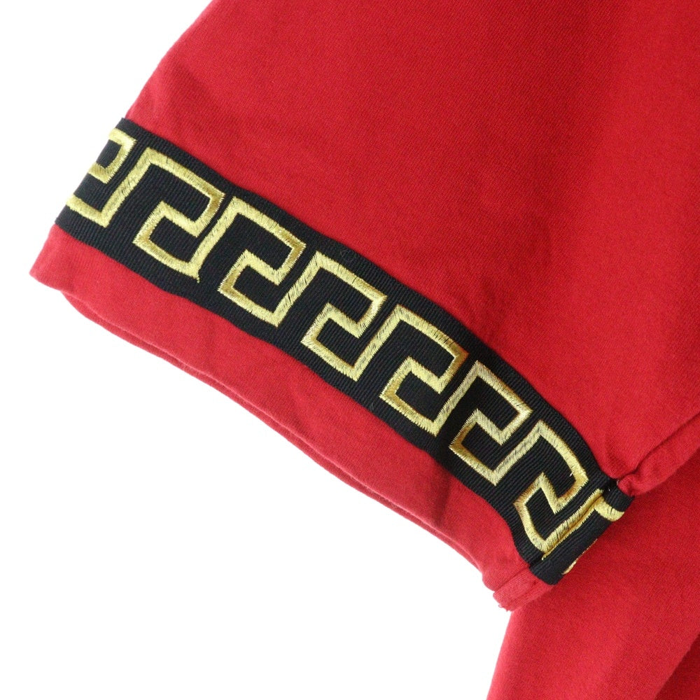 GALFY(ガルフィー) 刺繍デザイン クルーネック半袖Tシャツカットソー レッド 112002