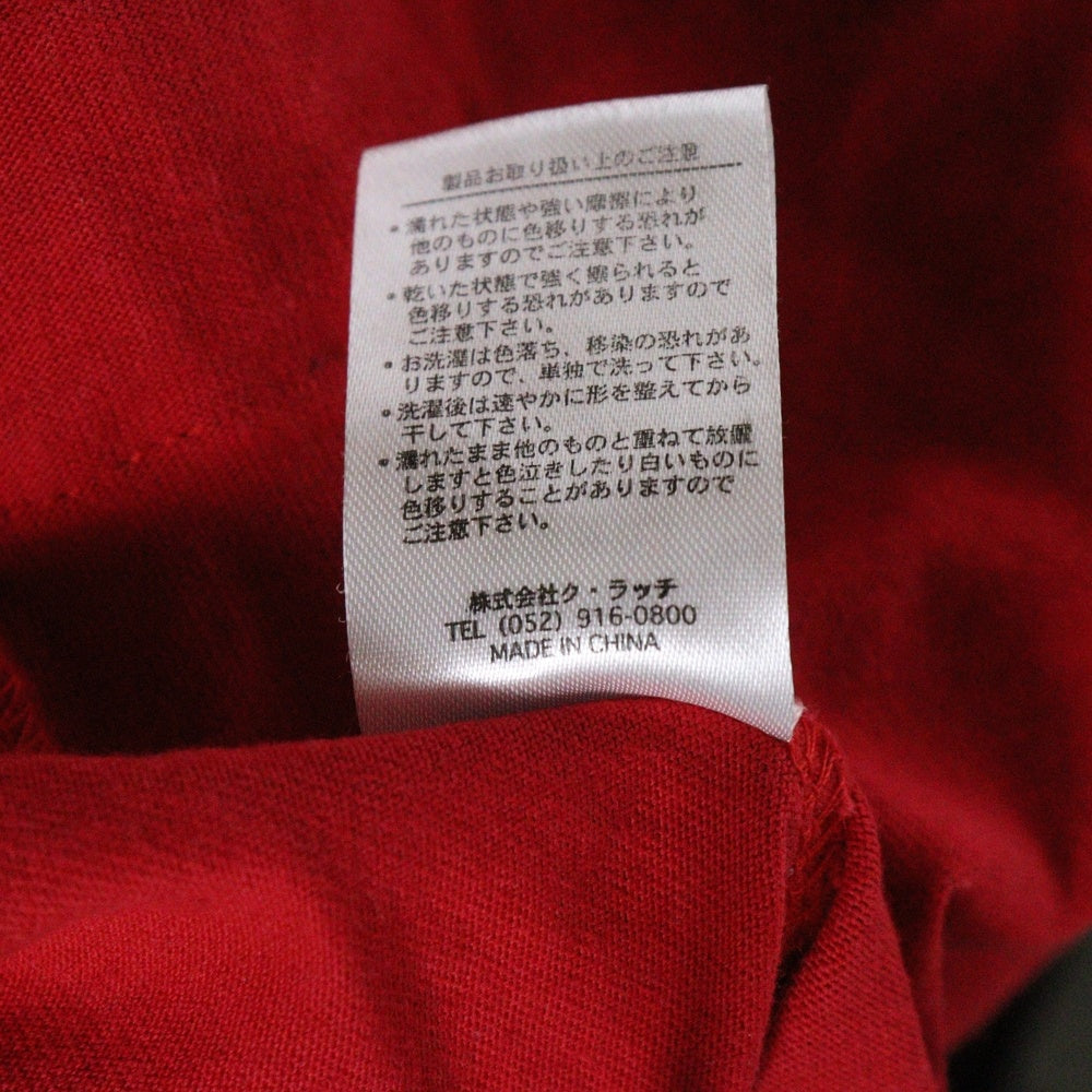 GALFY(ガルフィー) 刺繍デザイン クルーネック半袖Tシャツカットソー レッド 112002