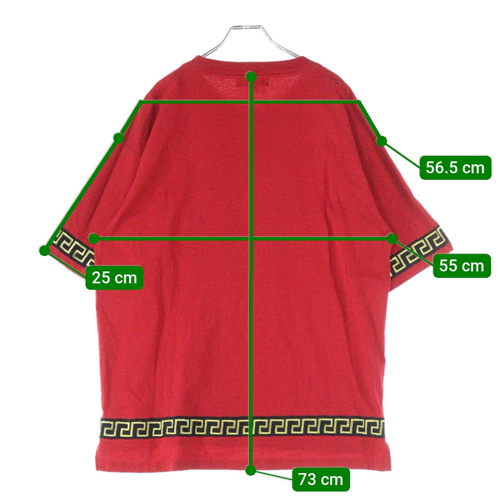 GALFY(ガルフィー) 刺繍デザイン クルーネック半袖Tシャツカットソー レッド 112002