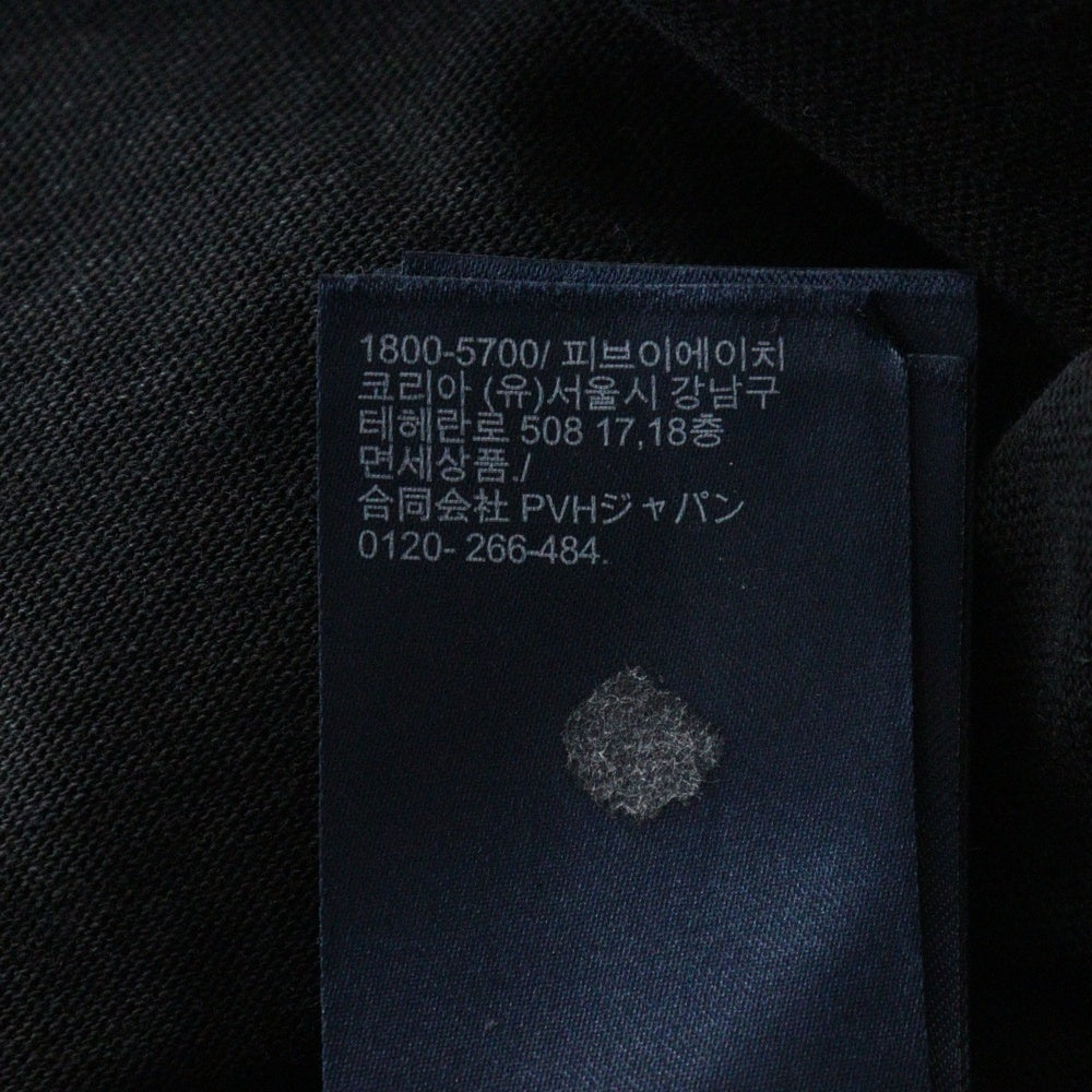 TOMMY JEANS(トミージーンズ) バッグロゴプリント 長袖クルーネックTシャツカットソー ブラック