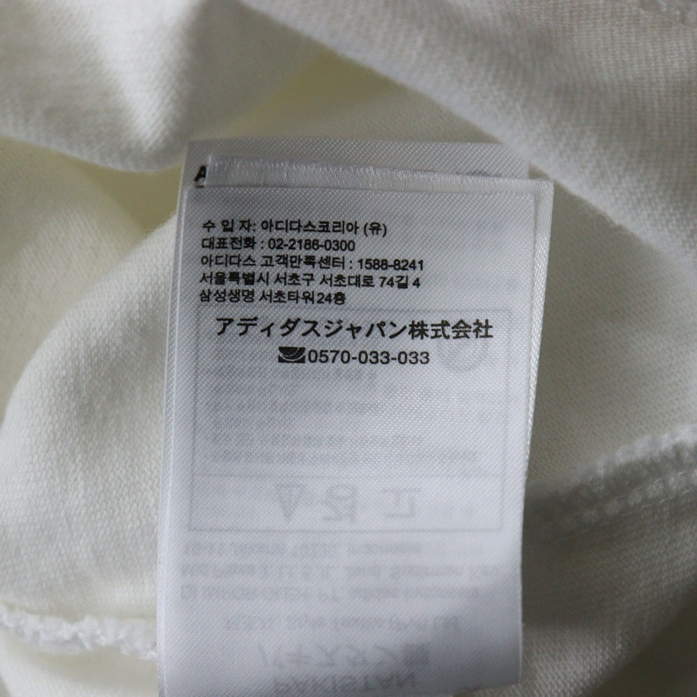 adidas(アディダス) ロゴプリント 長袖クルーネックTシャツカットソー ホワイト 0DY001