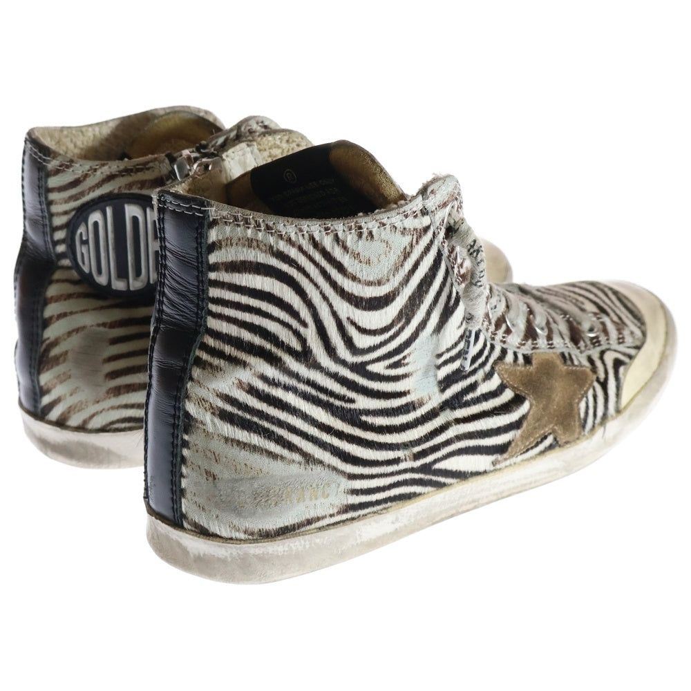 GOLDEN GOOSE DELUXE BRAND(ゴールデングースデラックスブランド) Fancy Penstar Classic Zebra ハラコ ハイカットスニーカー ホワイト/ブラウン