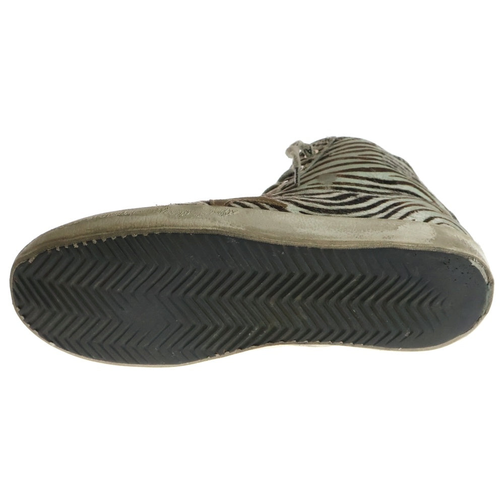 GOLDEN GOOSE DELUXE BRAND(ゴールデングースデラックスブランド) Fancy Penstar Classic Zebra ハラコ ハイカットスニーカー ホワイト/ブラウン