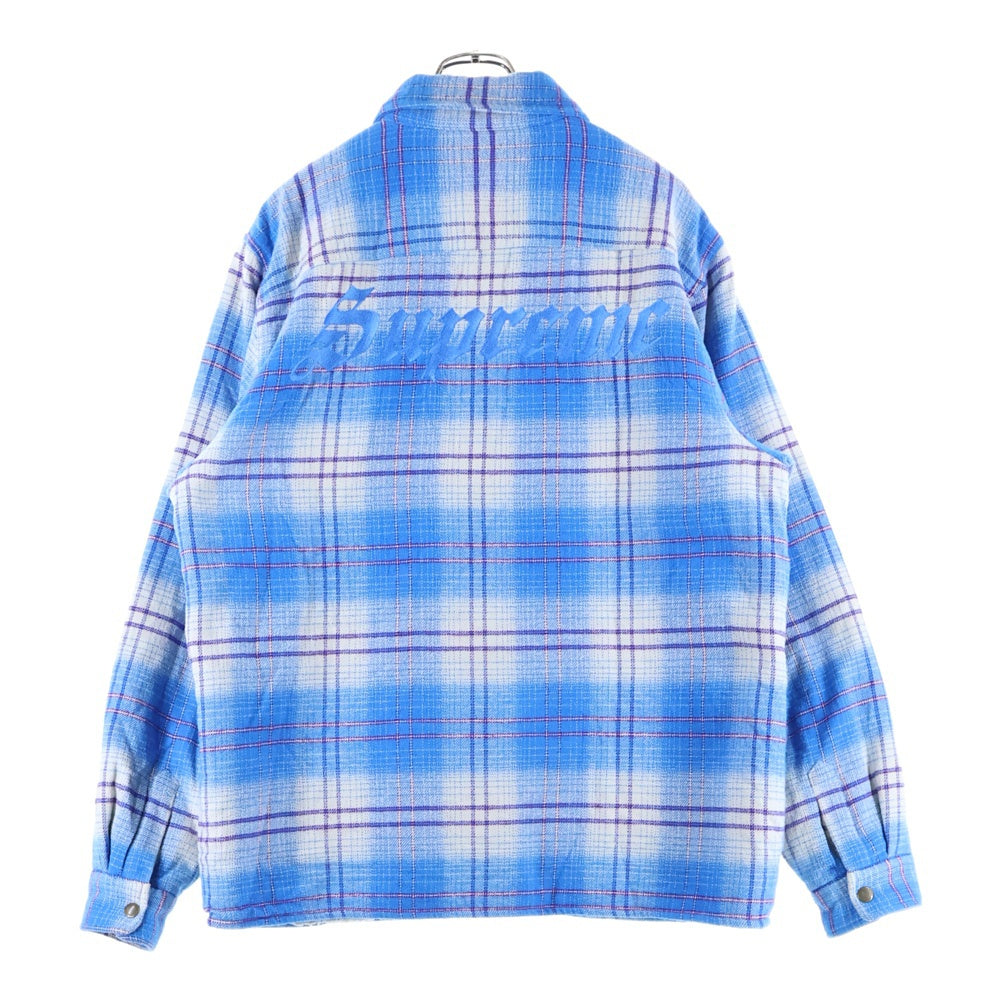 SUPREME(シュプリーム) 23AWLined Flannel Snap Shirt ライン フランネル スナップ シャツ ジャッケト ブルー