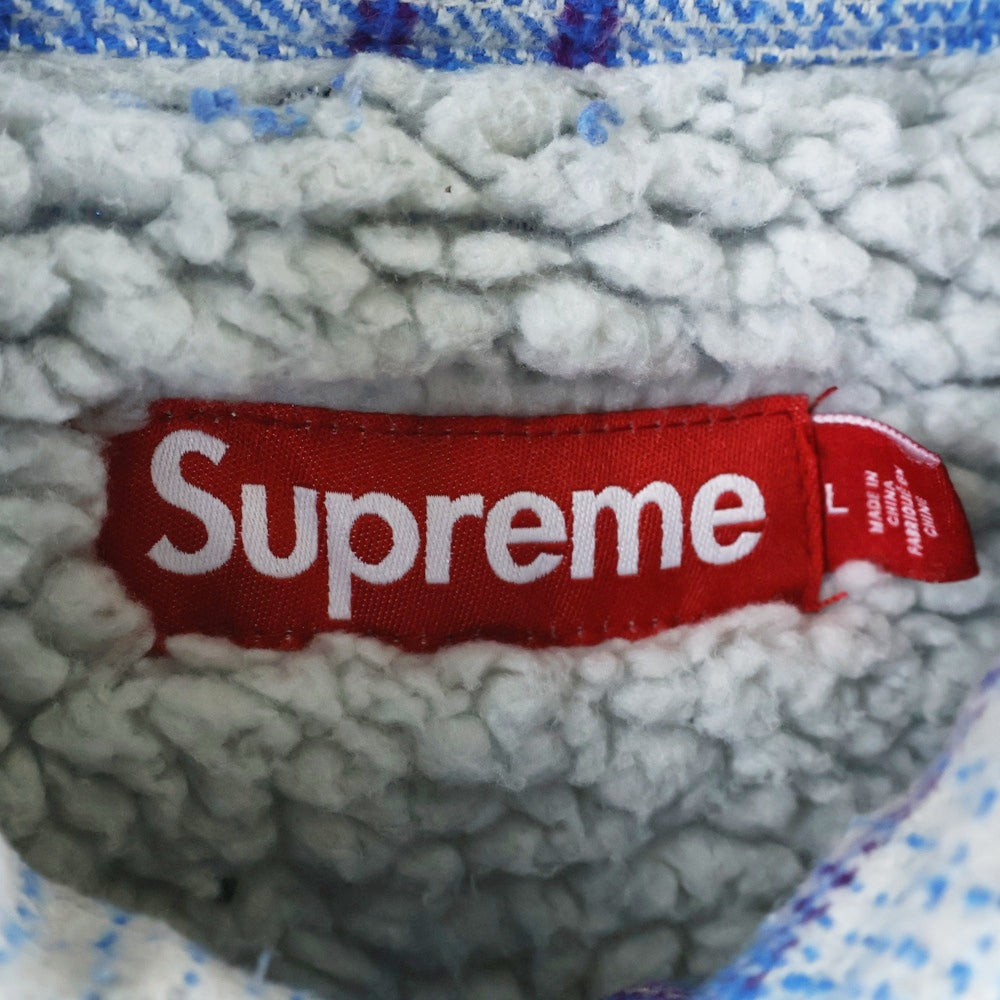 SUPREME(シュプリーム) 23AWLined Flannel Snap Shirt ライン フランネル スナップ シャツ ジャッケト ブルー