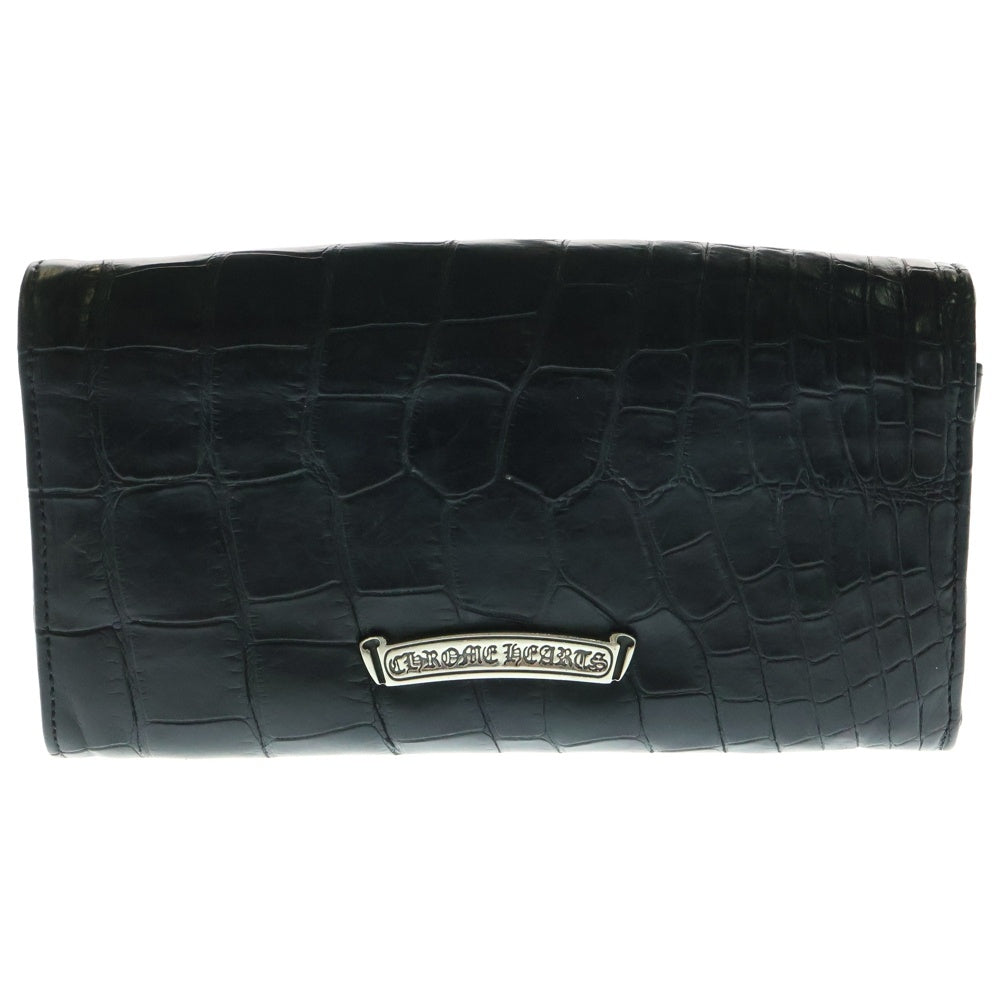 CHROME HEARTS(クロムハーツ) JUDY ALLIGATOR ジュディアリゲーター クロスボタンアリゲーターレザーウォレット財布 ブラック