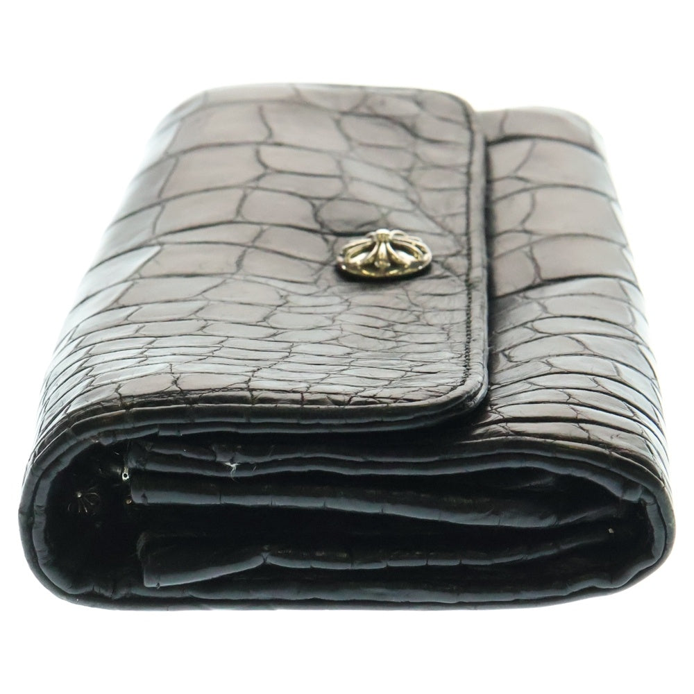 CHROME HEARTS(クロムハーツ) JUDY ALLIGATOR ジュディアリゲーター クロスボタンアリゲーターレザーウォレット財布 ブラック