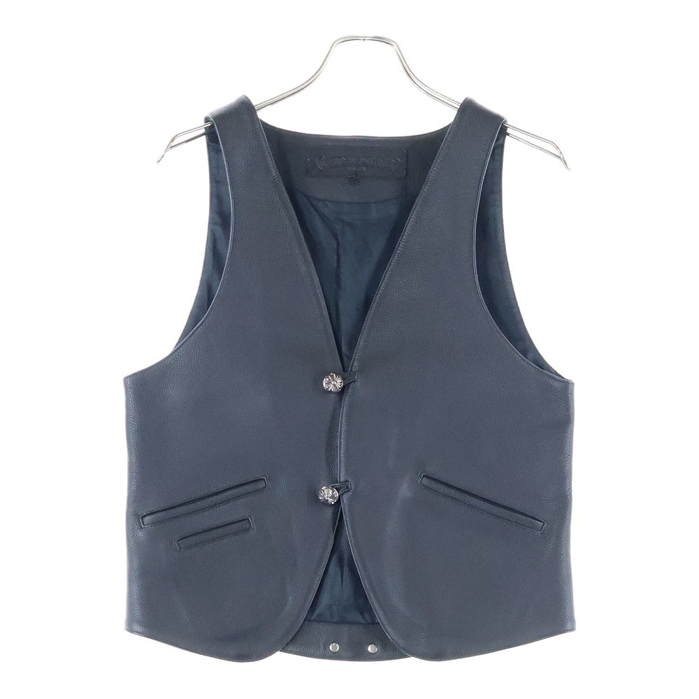 CHROME HEARTS(クロムハーツ) CLASSIC 2B LTHR クロスボタンレザーベスト