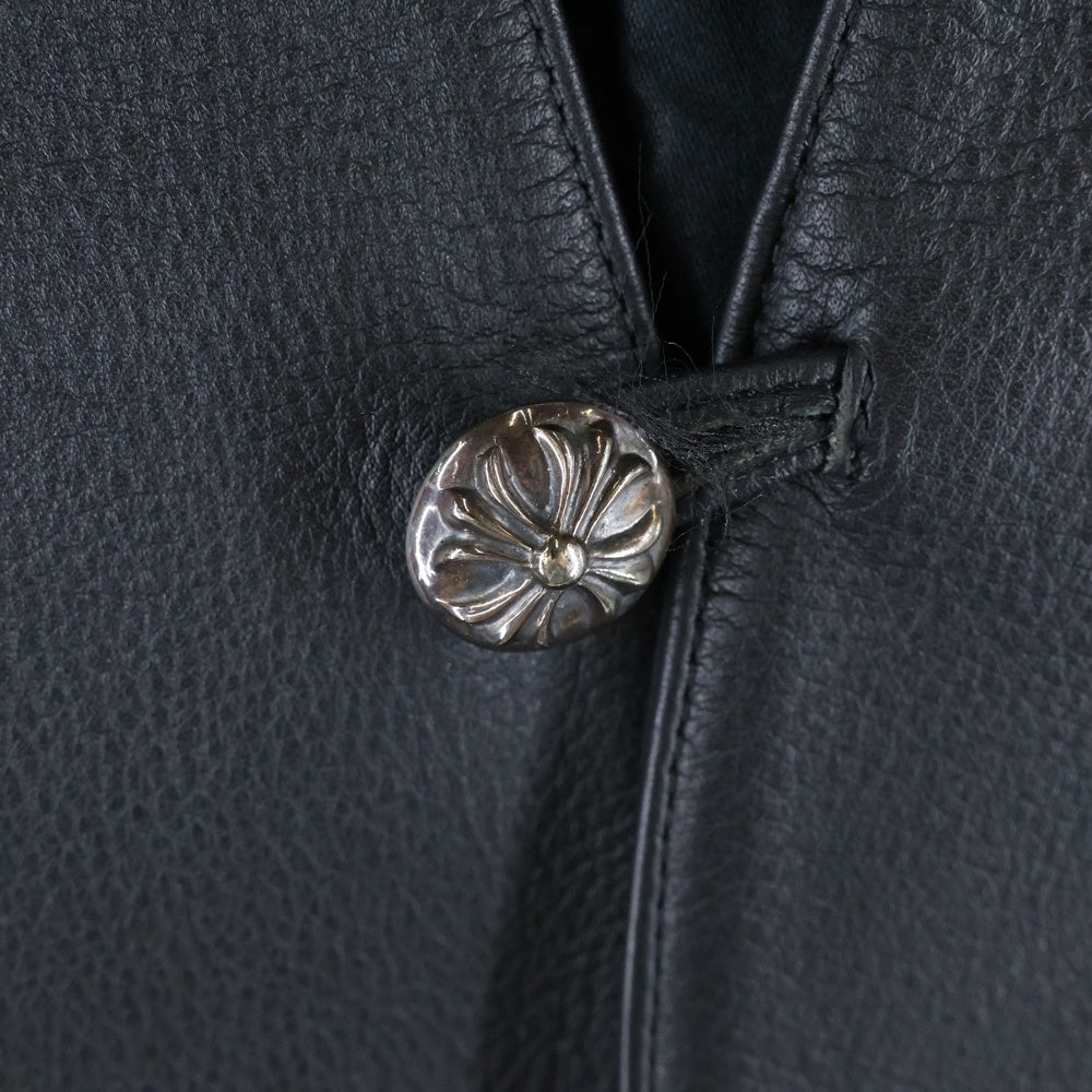 CHROME HEARTS(クロムハーツ) CLASSIC 2B LTHR クロスボタンレザーベスト