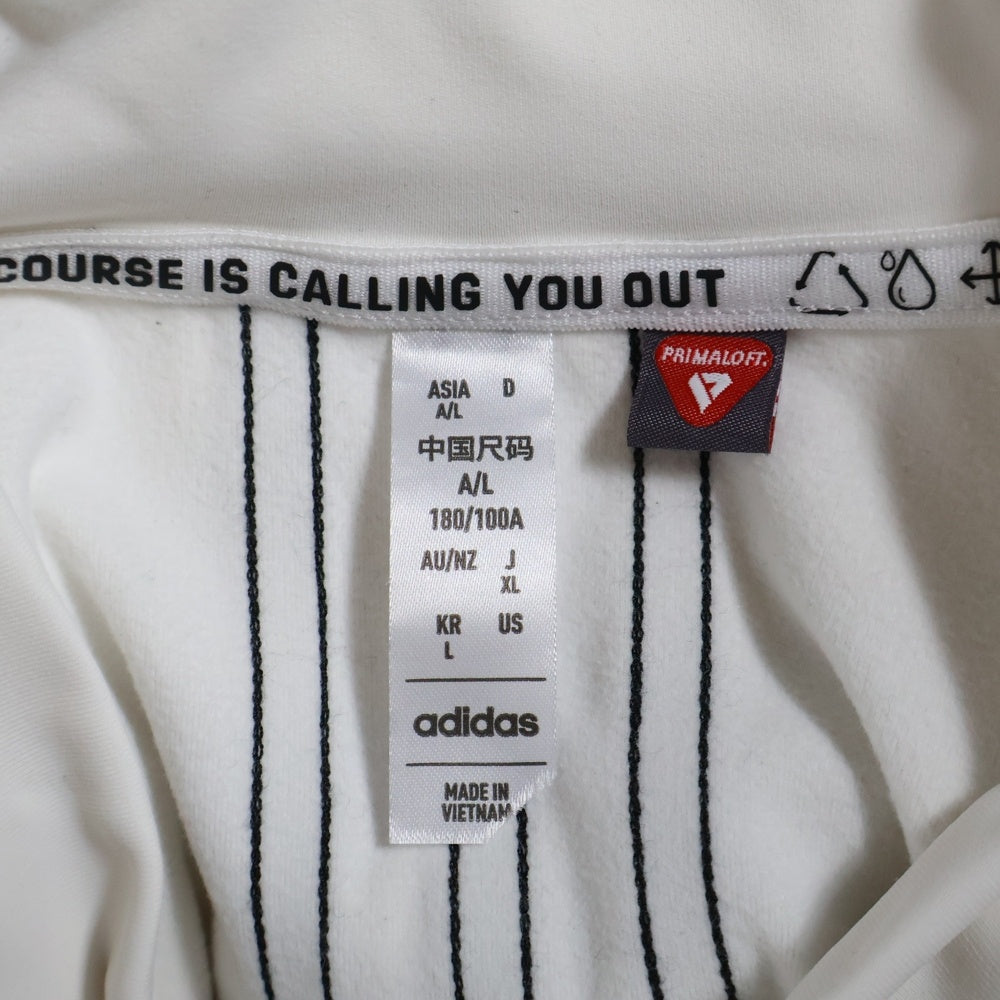 adidas(アディダス) ナイロン切り替え クルーネックロングスリーブTシャツ ホワイト