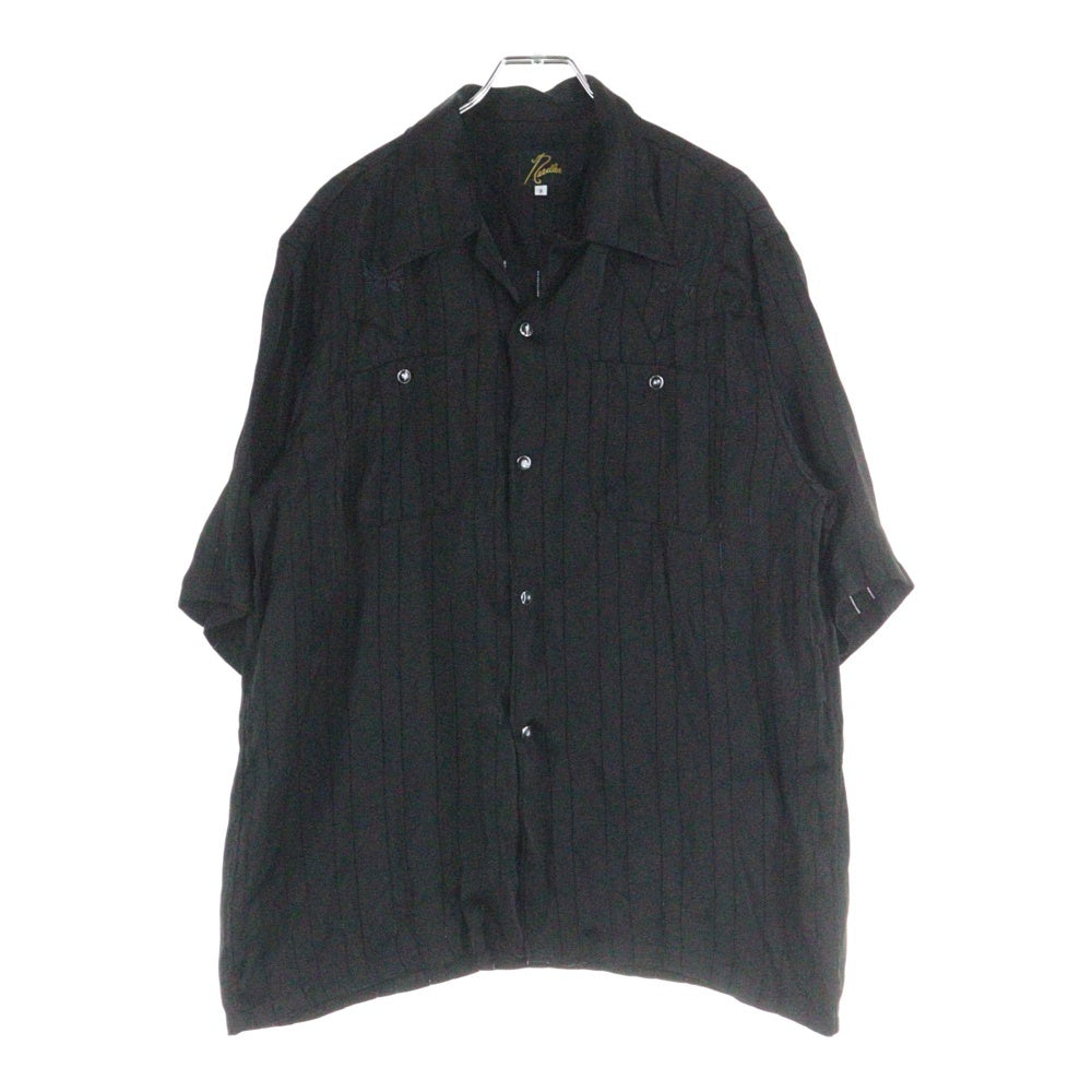 Needles(ニードルス) Cowboy One-Up Shirt TA/CU/PE Georgette パピヨン刺繍 カウボーイ オープンカラーシャツ ブラック OT202
