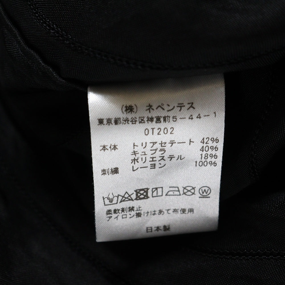 Needles(ニードルス) Cowboy One-Up Shirt TA/CU/PE Georgette パピヨン刺繍 カウボーイ オープンカラーシャツ ブラック OT202