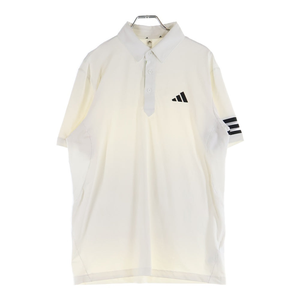 adidas(アディダス) ラバーロゴ 半袖ポロシャツ ホワイト