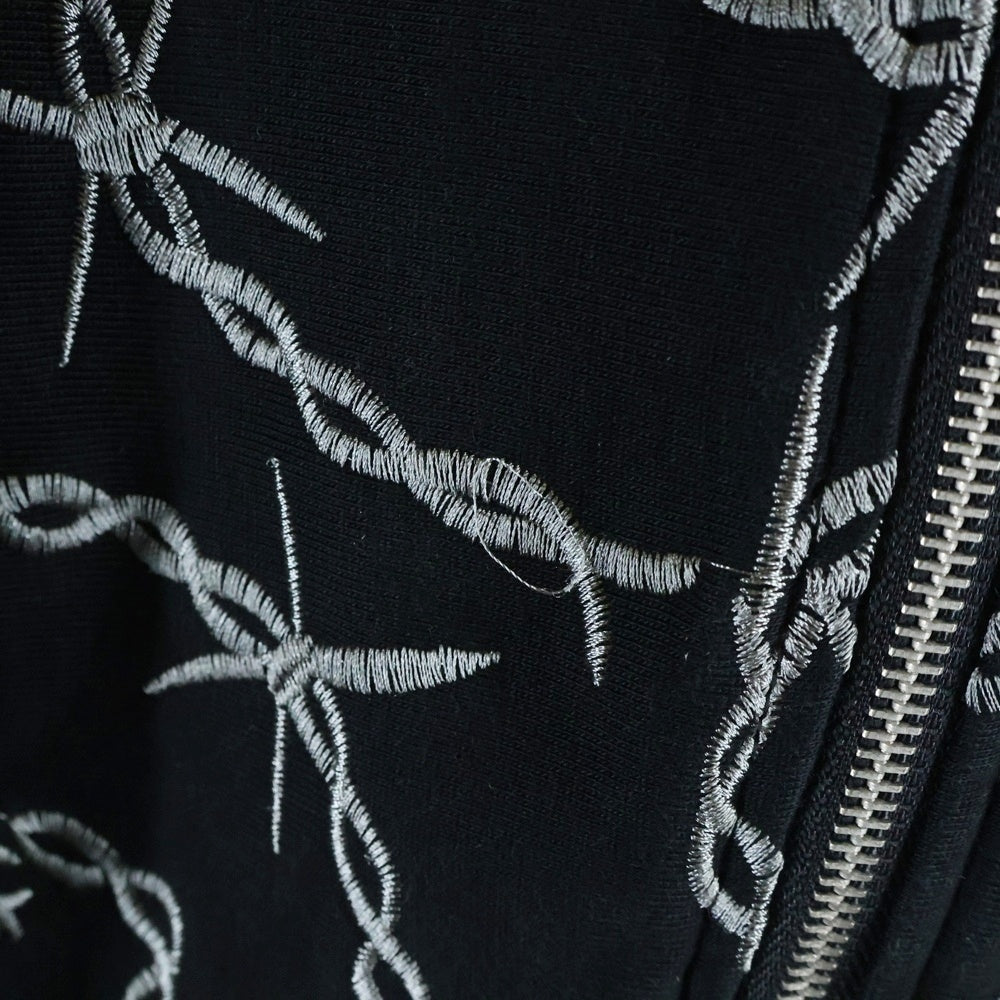 SUPPLIER(サプライヤ) CROSS CHAIN EMBROIDERY ZIP HOODIE クロスチェーン ジップアップフーディパーカー ブラック