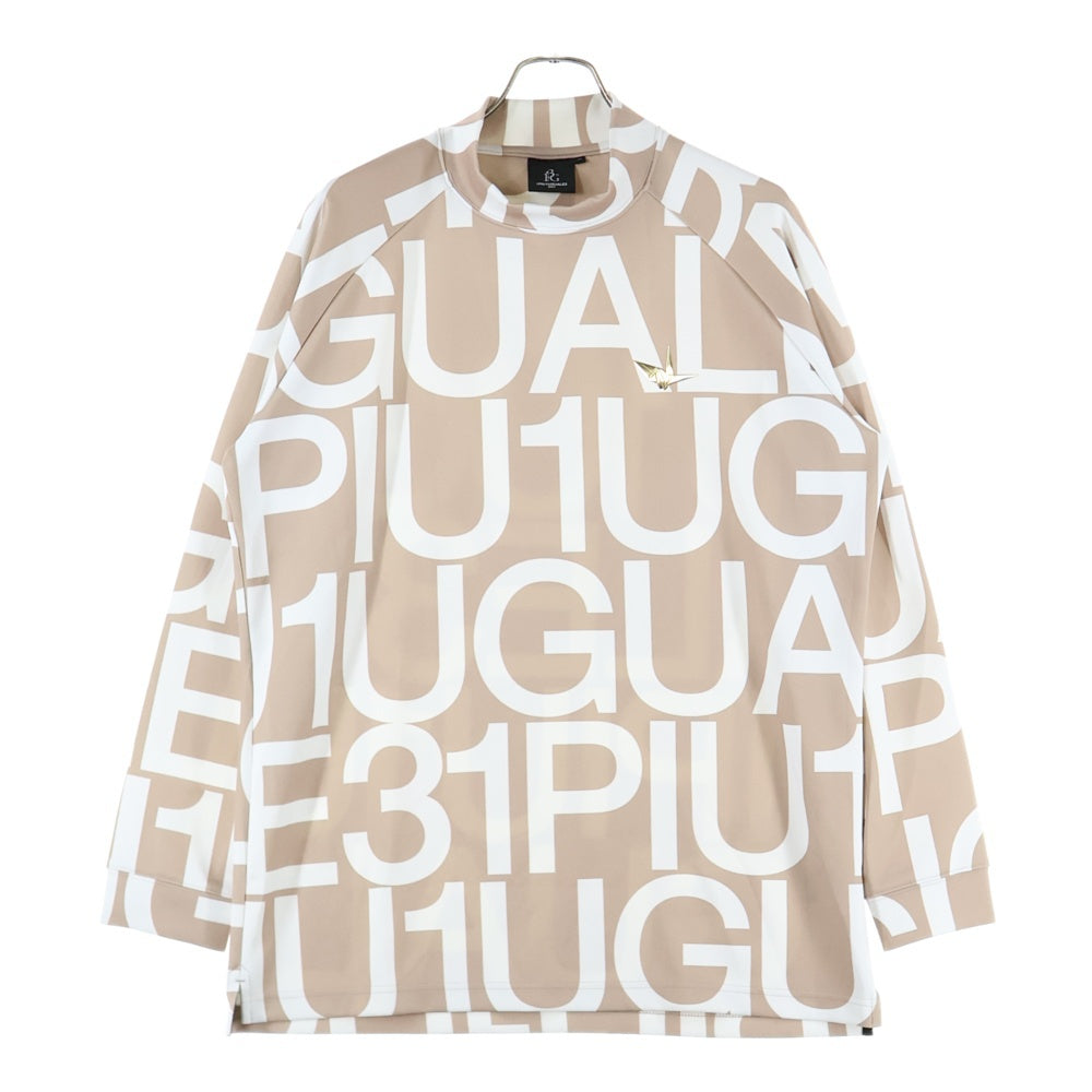 1 PIU 1 UGUALE 3 RELAX(ウノピゥウノウグァーレトレ) ロゴプリント ロングスリーブ モックネック Tシャツ