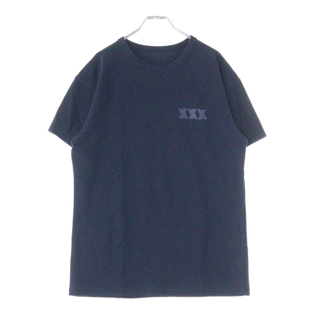 NO BRAND(ノーブランド) XXX クルーネック半袖Tシャツ ネイビー