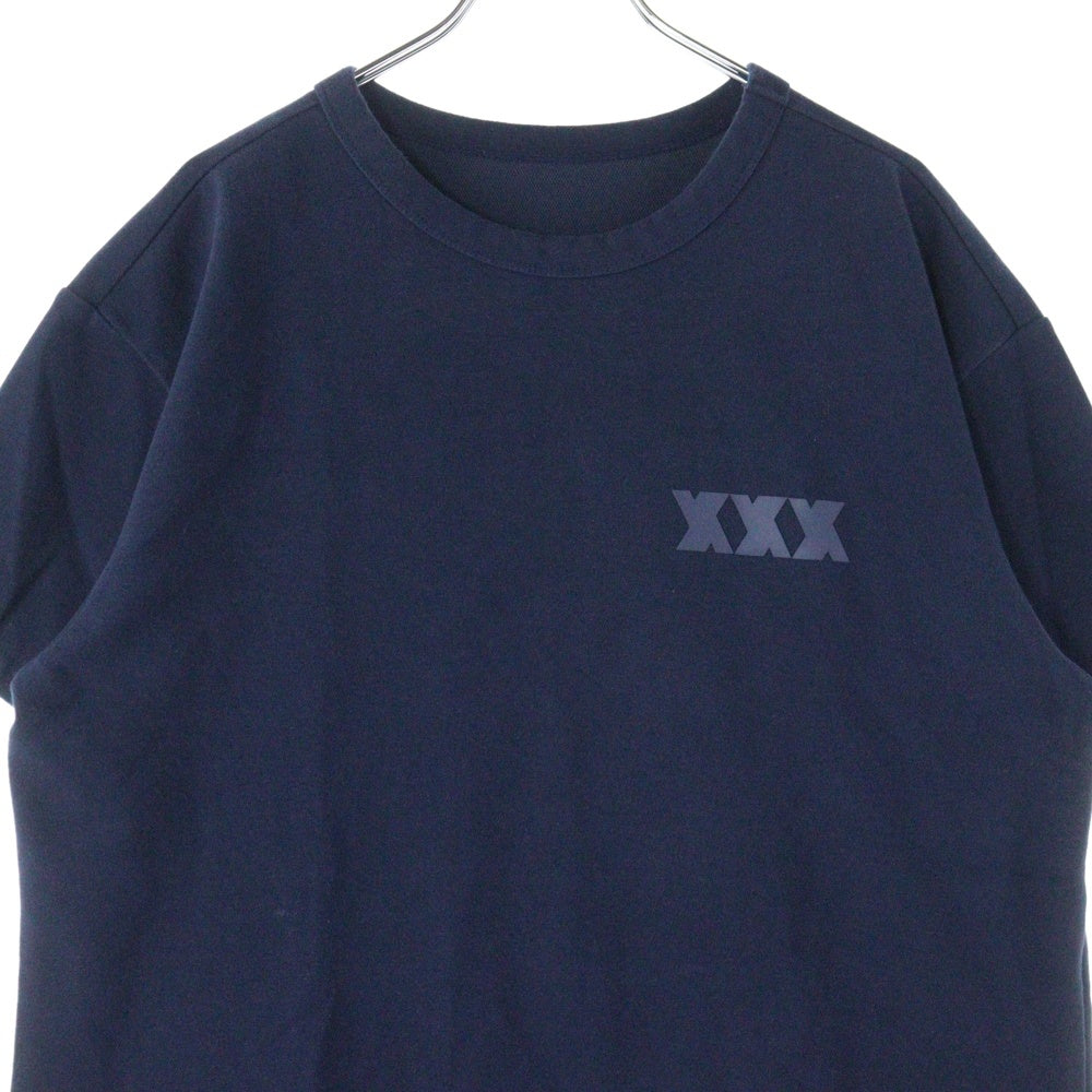 NO BRAND(ノーブランド) XXX クルーネック半袖Tシャツ ネイビー