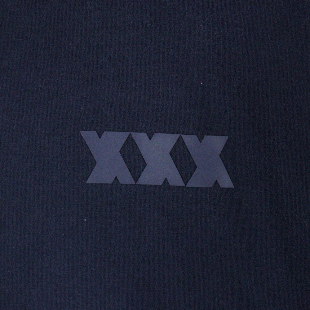 NO BRAND(ノーブランド) XXX クルーネック半袖Tシャツ ネイビー