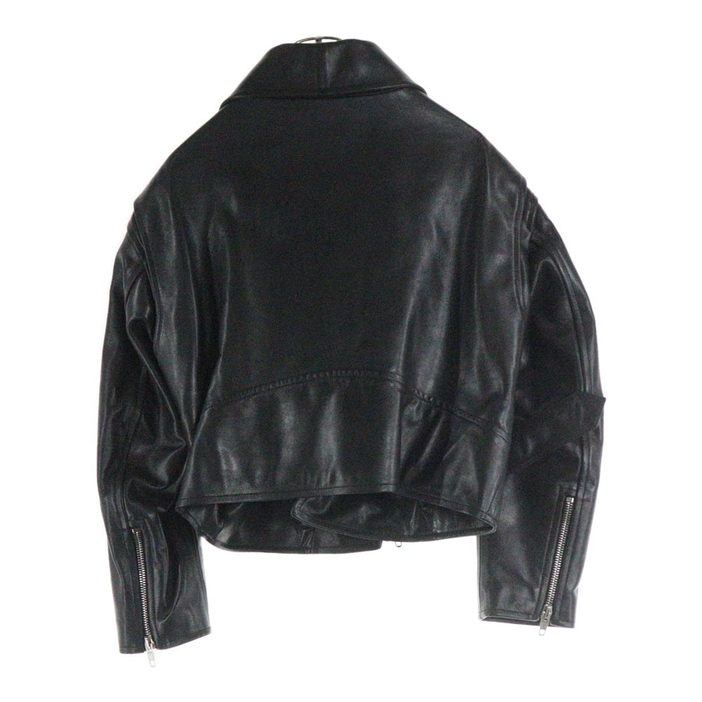 BALENCIAGA(バレンシアガ) 16AW SWING TOP LEATHER JACKET 446474 TSH09 スウィングトップダブルライダースジャケット ブラック