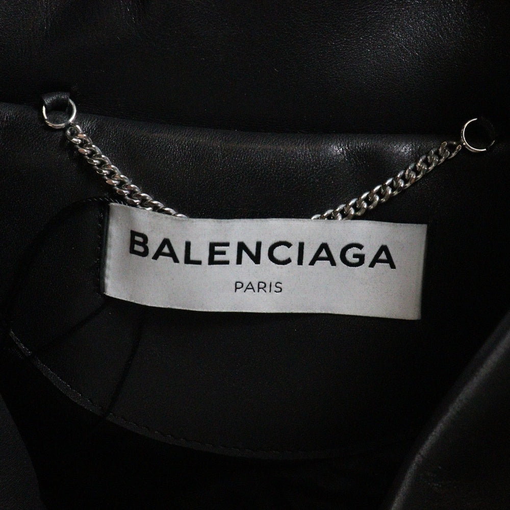 BALENCIAGA(バレンシアガ) 16AW SWING TOP LEATHER JACKET 446474 TSH09 スウィングトップダブルライダースジャケット ブラック