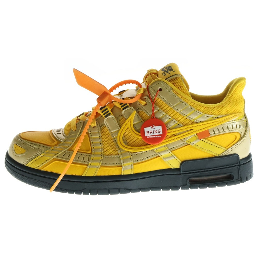 NIKE(ナイキ) ×OFF-WHITE AIR RUBBER DUNK LOW UNIVERSITY GOLD CU6015-700 オフホワイト ラバーダンク ローカットスニーカー イエロー US910/28cm