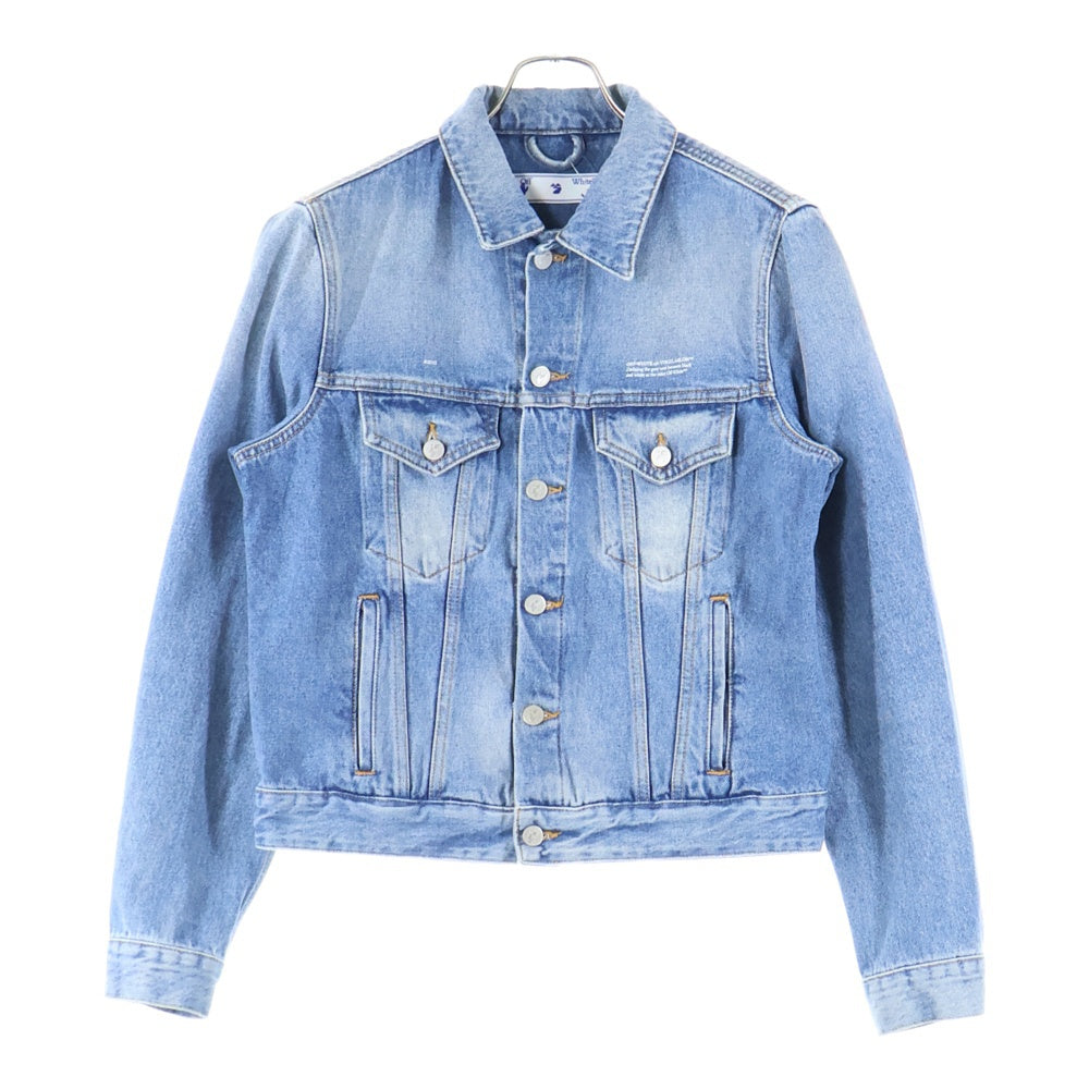 OFF-WHITE(オフホワイト) Denim Long Jacket バッグロゴ刺繍 デニムトラッカージャケット インディゴ OWYE012E20DEN002