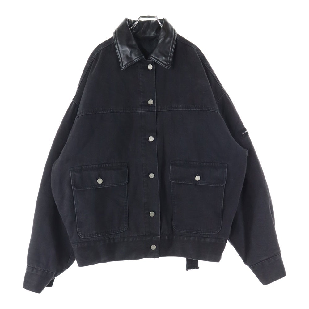 NO BRAND(ノーブランド) MASONPRINCE レザー 切り替え デニムジャケット ブラック