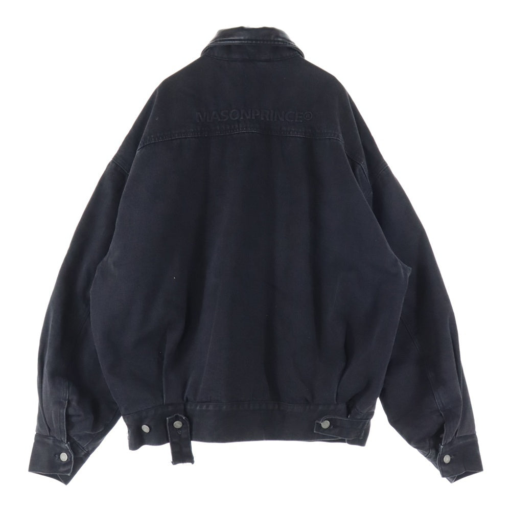 NO BRAND(ノーブランド) MASONPRINCE レザー 切り替え デニムジャケット ブラック