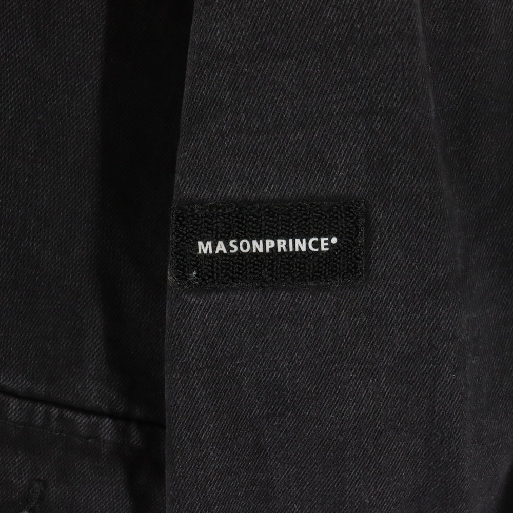 NO BRAND(ノーブランド) MASONPRINCE レザー 切り替え デニムジャケット ブラック
